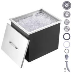VEVOR Drop In Ice Chest, 21"L X 17"W X 18"H Stainless Steel Ice Cooler, Commercial Ice Bin With Cover, 40 Qt Outdoor Kitchen Ice Bar -Vevor GUEST 0047730e 6aef 469a a138 5ec8f5eeb0f5