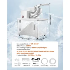 VEVOR Commercial Ice Crusher 661LBS/H, 350W Electric Snow Cone Machine With 4 Blades, 1400RPM Stainless Steel Shaved Ice Machine, White -Vevor GUEST 006687a5 b458 462d 88fb bd7c538f04ed