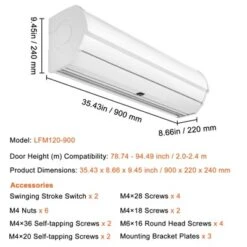 VEVOR 36" Commercial Indoor Air Curtain Super Power 2 Speeds 900CFM, Wall Mounted Air Curtains For Doors, Indoor Over Door Fan, White -Vevor GUEST 007cf5bc 5cd7 4841 a977 998000c337fe