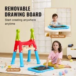 VEVOR Art Easel For Kids, 2-in-1 Double-Sided Kid's Art Easel With Magnetic Whiteboard & Chalkboard, Adjustable Standing Rotatable Drawing Board -Vevor GUEST 01400bac 8785 4309 9a74 ba10cadf92fa