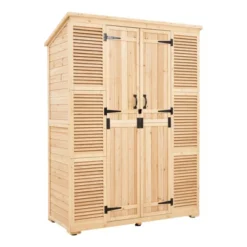 VEVOR Outdoor Storage Shed, Oversize Wooden Outside Storage Cabinet With Waterproof Roof And Metal Frame With Shelves & Floor, 58"x78" -Vevor GUEST 014dc72a 8975 494f a2ab 08ad42d9d3c5