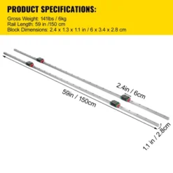 VEVOR Linear Rail HSR15-1500mm, 2pcs Linear Guideway Rail, 4X Square Type Carriage Bearing Blocks, Linear Rail Support For 15mm Slotted Bearings -Vevor GUEST 016f0cd5 9bd5 4cff adf0 22c460ba5f31