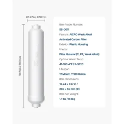 VEVOR Remineralization Filter, 1100 Gallons Remineralization Water Filter Replacement, 1/4" Quick Connect Mineral Filter, White 14 VEVOR Remineralization Filter, 1100 Gallons Remineralization Water Filter Replacement, 1/4" Quick Connect Mineral Filter, White -Vevor GUEST 0197f33f f1a0 40cc a99c 0716960b9848