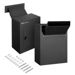 VEVOR Through The Wall Drop Box, Heavy Duty Steel Through The Wall Mailbox With 2.8-7.9" 13" Combination Lock, 13x7x17" Mail Drop Box, Black -Vevor GUEST 01b3f139 1e04 4ad2 a7f2 07dac7062ee7
