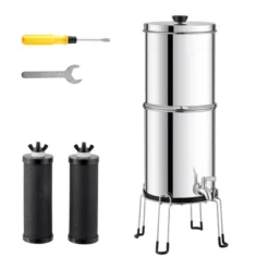 VEVOR Gravity-fed Water Filter System, 2.25G 304 Stainless-Steel Countertop Water Filtration System, Reduces Lead And Up To 99% Of Chlorine -Vevor GUEST 01bf01ea e234 4e11 a5b7 bb204e0590d2