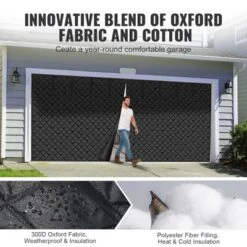 VEVOR Garage Door Screen For Winter, 16x7FT, Garage Door Insulation Kit, Magnetic Thermal Insulated Door Curtain With 300D Oxford Fabric, Black -Vevor GUEST 022b8978 67a1 4093 b3b5 f67439215771