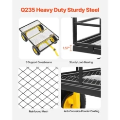 VEVOR 1400 Lbs Steel Garden Cart, Heavy Duty Pullable Garden Wagon Yard Cart, 2 In 1 Outdoor Metal Utility Wagon Yard Trailer, Black -Vevor GUEST 0276d064 d310 4e52 8960 393ad9e0c134