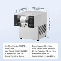 VEVOR Commercial Snowflake Ice Machine, 176.4LBS/24H Snowflake Ice Maker, Stainless Steel Ice Shaver Machine, Electric Snow Cone Maker, Silver 14 VEVOR Commercial Snowflake Ice Machine, 176.4LBS/24H Snowflake Ice Maker, Stainless Steel Ice Shaver Machine, Electric Snow Cone Maker, Silver -Vevor GUEST 02a79c90 ca2f 44a1 8408 8b4833c35fdc