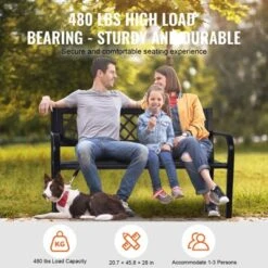 VEVOR Outdoor Bench,46 Inches Metal Garden Bench For Outdoors, 480 Lbs Load Capacity Bench, Outdoor Garden Park Bench With Backrest And Armrests -Vevor GUEST 02d79986 5a3d 4f67 94d9 80bc2ce18c57