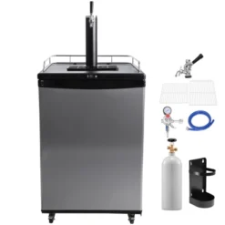 VEVOR Beer Kegerator, Single Tap Draft Beer Dispenser, Full Size Keg Refrigerator With Shelves, CO2 Cylinder, Drip Tray & Rail, Silver -Vevor GUEST 02f0aa4d f794 44ea bb00 3deee2245736
