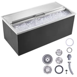 VEVOR Drop In Ice Chest, 36"L X 18"W X 14"H Stainless Steel Ice Cooler, Commercial Ice Bin With Sliding Cover, 40.9 Qt Outdoor Kitchen Ice Bar -Vevor GUEST 032ecbc1 7768 4ddf 92b5 e9078f534b75