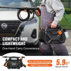 VEVOR Electric Pressure Washer, 2150-PSI 1.85-GPM, Foam Cannon High-Pressure With 5 Different Nozzle, 20ft Hose/35ft Cord Lightweight Washer, Black -Vevor GUEST 0399613d 7e08 49c4 a277 f3e88ebfc39e