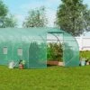 VEVOR Walk-in Tunnel Greenhouse, 29.5x9.8x6.6 Ft Hoop House Greenhouse Tunnel With Galvanized Steel Frame, PE Cover, Roll-up Zipper Door, 12 Windows