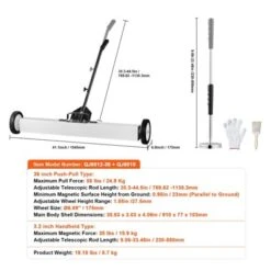 VEVOR 36-Inch Magnetic Sweeper With Wheels,55 Lbs Capacity, With Telescoping Magnetic Pickup Tool, Adjustable Handle, Magnetic Pickup Sweeper, White -Vevor GUEST 04966991 c583 4752 bb3c f7ea5da18235