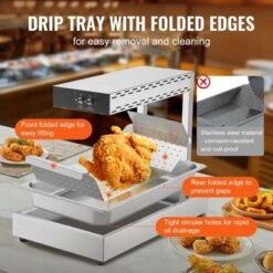 VEVOR French Fry Food Warmer, 750W Commercial Food Heating Lamp, Electric Stainless Steel Warming Light Dump Station, Countertop 104-122°F -Vevor GUEST 04ab781a 11c5 400d 967c 0a77bc806009