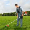 VEVOR String Trimmer, 25.2CC 2-Stroke, Gas Powered Weed Wacker, 16.9" Cordless Grass Trimmer, Multi-Functional Lawn Edger With Shoulder Strap