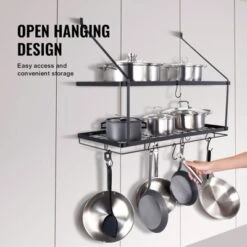 VEVOR Pot Rack Wall Mounted, 30 Inch Pot And Pan Hanging Rack, Pot And Pan Hanger With 12 S Hooks, 55 Lbs Loading Weight -Vevor GUEST 05acb5f9 44dd 4995 8fb8 dd89c4a877f1