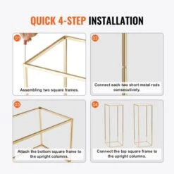 VEVOR 2PCS 31.5inch High Wedding Flower Stand, Metal Vase Column Geometric Centerpiece Stands, Gold Rectangular Floral Display Rack -Vevor GUEST 05bacc42 07bc 4c8a ab40 aaf7825c3941