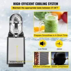 VEVOR Commercial Slushy Machine, 3L Single Tank Frozen Drink Machine, 12 Cups Stainless Steel Margarita Smoothie Frozen Drink Maker, Black -Vevor GUEST 072f29a5 ee26 4815 b4d6 698943715f68