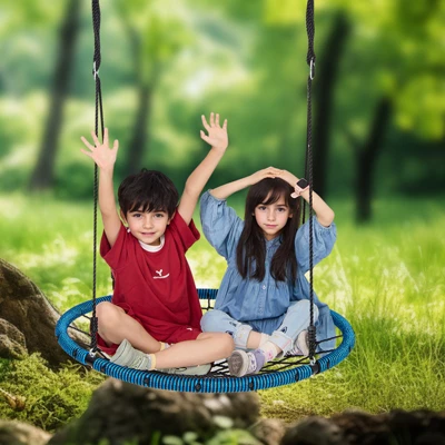 VEVOR Spider Web Saucer Swing, 40 Inch Round Swings For Kids Outdoor, 750lbs Weight Capacity Saucer Tree Swing, Stable Woven Rope Swing Seat 1 VEVOR Spider Web Saucer Swing, 40 Inch Round Swings For Kids Outdoor, 750lbs Weight Capacity Saucer Tree Swing, Stable Woven Rope Swing Seat