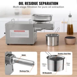 VEVOR Electric Oil Press Machine, 700W Stainless Steel Oil Extractor Machine, 140℃ / 284℉ Constant Temperature, Hot Press Oil Expeller -Vevor GUEST 077c2df2 ef1f 4311 98f8 2e27821bd25c