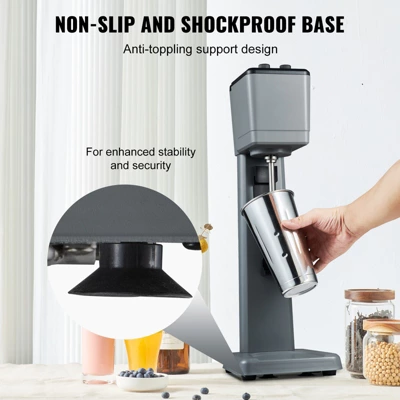 VEVOR Milkshake Maker Machine, 375W Commercial Milk Shake Maker Mixer, Single Head Drink Mixer Blender Machine, 3-Speed Milkshake Blender, Gray 5 VEVOR Milkshake Maker Machine, 375W Commercial Milk Shake Maker Mixer, Single Head Drink Mixer Blender Machine, 3-Speed Milkshake Blender, Gray - Image 5