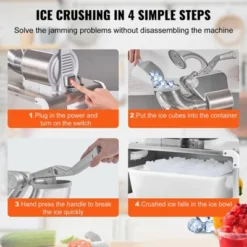 VEVOR Ice Crushers Machine, 661lbs Per Hour Electric Snow Cone Maker With 4 Blades, Stainless Steel Shaved Ice Machine With Cover -Vevor GUEST 07be6f45 bbab 4fa0 b4d7 3bb23d2d89d9