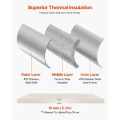 VEVOR Pizza Oven Outdoor, 12" Pellet Pizza Oven, Portable Pizza-Stove With Built-in Thermometer, Wood Fired Stainless Steel Pizza-Maker, Silver -Vevor GUEST 083912ae 2125 4b3c 88c0 f5491c3ae225