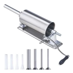 VEVOR Manual Sausage Stuffer, 2.5 L / 6 LBS Horizontal Sausage Machine With U-type Clamp, Food-Grade Stainless Steel, 8 Stuffing Tubes, Silver -Vevor GUEST 0945f742 ff2c 4668 8faf 7e1a6f39489e