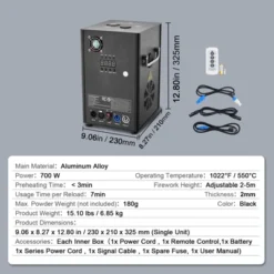 VEVOR Cold Spark Machine, 700W Output Fireworks Controller, 6.6-16.4ft Adjustable Height, With Advanced DMX System, Screen,Portable Handle, Black -Vevor GUEST 09abf3da 2db6 4aac a65d 4c732972dac3