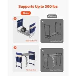 VEVOR Garden Kneeler And Seat, 11 In Wide Kneeling Pad, Heavy Duty Garden Kneeling Stool, Folding Garden Seat With 2 Tool Bags, Silver&Blue -Vevor GUEST 0a6328c1 cf97 4e3e 9029 ff4e92df6053