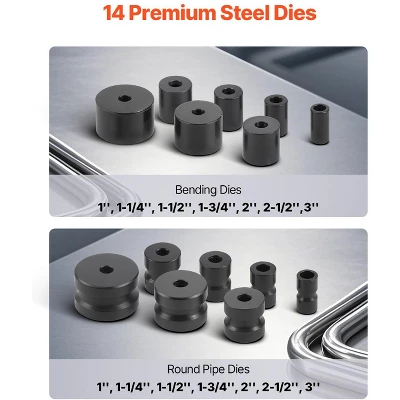 VEVOR Manual Pipe Bender, Pipe Tube Bender With 14 Bending Dies, 200° Heavy-Duty Tube Bending Tool For Copper Aluminum Iron Pipes 3 VEVOR Manual Pipe Bender, Pipe Tube Bender With 14 Bending Dies, 200° Heavy-Duty Tube Bending Tool For Copper Aluminum Iron Pipes - Image 3