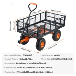 VEVOR Garden Cart, Sturdy Metal Utility Wagon, Versatile Dump Cart With Dual-Function Handle, Wheelbarrow With 400 Lbs Load Capacity -Vevor GUEST 0b2a192a 5955 4748 bbee 2e1f2b5a2e5e