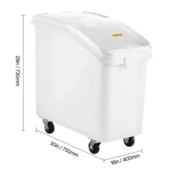 VEVOR Rice Storage Container, 27Gallon/100L Capacity Large Dog Food Dispenser Bin, Kitchen Ingredient Grain Cereal Flour Bin, 1 Pack, White -Vevor GUEST 0b5c140e 3343 4900 b90c 527a8db44976