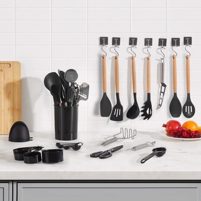 VEVOR Kitchen Cooking Utensils Set, 50 PCS Silicone Spatula Set With Holder, 428°F Heat Resistant Gadget Spoons Tools, Black 1 VEVOR Kitchen Cooking Utensils Set, 50 PCS Silicone Spatula Set With Holder, 428°F Heat Resistant Gadget Spoons Tools, Black