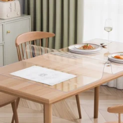 VEVOR Plastic Table Cover, 14 X 24 Inch 1.5 Mm Thick Clear Table Protector, Rectangle PVC Desk Mat, Waterproof & Easy Cleaning Desk Pad Tablecloth