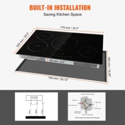 VEVOR Electric Cooktop, 4 Burners, 30'' Induction Stove Top, Built-in Magnetic Cooktop 7500W, 9 Heating Level Multifunctional Burner -Vevor GUEST 0bc76806 e0e8 4472 a15b 4dd636484e35