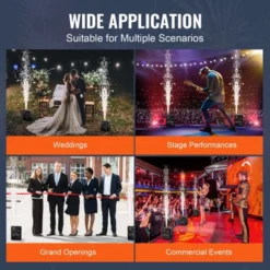 VEVOR Cold Spark Machine, 500W Output Fireworks Controller, 6.6-13ft Adjustable Height, With Advanced DMX System, Screen,Portable Handle, Black -Vevor GUEST 0c0a4c33 65f2 4451 96cd b889edd0ee41