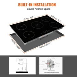 VEVOR Electric Cooktop, 5 Burners, 36'' Induction Stove Top, Built-in Magnetic Cooktop 9200W, 9 Heating Level Multifunctional Burner -Vevor GUEST 0c8c6c4e 9119 4423 ac9e e06c4f166858