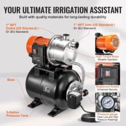 VEVOR 1 HP Shallow Well Pump With Pressure Tank, 1000 GPH, Automatic Irrigation Water Booster Pump With 130 Ft Head Lift 20/40 PSI Pressure, Black 12 VEVOR 1 HP Shallow Well Pump With Pressure Tank, 1000 GPH, Automatic Irrigation Water Booster Pump With 130 Ft Head Lift 20/40 PSI Pressure, Black -Vevor GUEST 0ca3a04f baca 48c9 ae0e 79d6ff0082d1