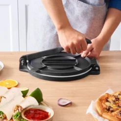 VEVOR Tortilla Press, 10 Inch Tortilla And Roti Maker, Cast Iron Heavy Duty Tortilladora Press With 100 Pcs Parchment Paper, Dough Maker, Silver