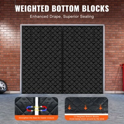 VEVOR Garage Door Screen For Winter, 8x7FT, Garage Door Insulation Kit, Magnetic Thermal Insulated Door Curtain With 300D Oxford Fabric, Black 5 VEVOR Garage Door Screen For Winter, 8x7FT, Garage Door Insulation Kit, Magnetic Thermal Insulated Door Curtain With 300D Oxford Fabric, Black - Image 5