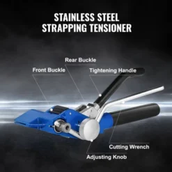 VEVOR Banding Strapping Kit With Strapping Tensioner Tool, 100 Ft Length 304 Stainless Steel Banding, 100 Metal Seals, Blue -Vevor GUEST 0dc804e4 9b9f 4345 b415 94f352783f82