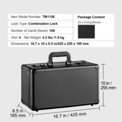 VEVOR Graded Card Storage Box, 4 Slots, Graded Sports Cards Holder Carrying Case, For 108 PSA Graded Cards 76 BGS Cards 84 SGC Cards 388 Top Loaders -Vevor GUEST 0df9e2e6 403d 4c7b 8190 23ce849980d5