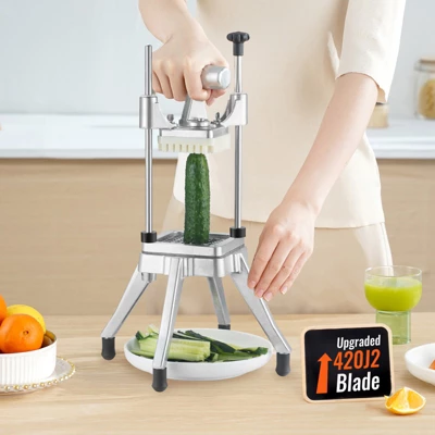 VEVOR Commercial Vegetable Fruit Chopper 1/4" Blade Heavy Duty Professional Food Dicer Kattex French Fry Cutter Onion Slicer Stainless Steel 1 VEVOR Commercial Vegetable Fruit Chopper 1/4" Blade Heavy Duty Professional Food Dicer Kattex French Fry Cutter Onion Slicer Stainless Steel