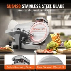 VEVOR Meat Slicer, 340W Electric Deli Food Slicer With 10" SUS420 Stainless Steel Blade And Built-in Sharpening Stone, 0-0.6 Inch Adjustable Thickness 11 VEVOR Meat Slicer, 340W Electric Deli Food Slicer With 10" SUS420 Stainless Steel Blade And Built-in Sharpening Stone, 0-0.6 Inch Adjustable Thickness -Vevor GUEST 0e4e3304 77d5 4e5d aed7 7f3b3302b715