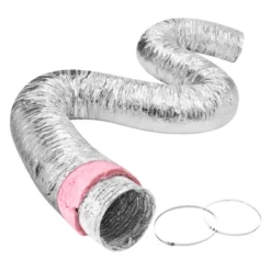 VEVOR Dryer Vent Hose, 10'' Insulated Flexible Duct 25FT Long With 2 Duct Clamps, Heavy-Duty Three Layer Protection, Silver -Vevor GUEST 0e57723d cd7e 4b69 9a02 33b9cae802f9