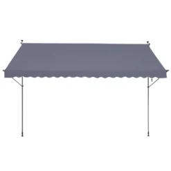 VEVOR 178 X 47" Patio Awning Retractable, Awning Sunshade Shelter With Manual Crank Handle, Adjustable Height From 86 To 122 In, Dark Gray -Vevor GUEST 0ea9d791 5d15 48dc b448 bd0564184d0f