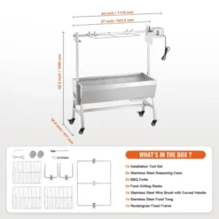 VEVOR Upgrade Rotisserie Grill, 35 Inch 90 Lbs Capacity, BBQ Whole Pig Lamb Goat Charcoal Spit Grill, Electric 42W Motor Stainless Steel, Silver 14 VEVOR Upgrade Rotisserie Grill, 35 Inch 90 Lbs Capacity, BBQ Whole Pig Lamb Goat Charcoal Spit Grill, Electric 42W Motor Stainless Steel, Silver -Vevor GUEST 0eb1661e 1bb3 43b8 a208 6b5d962a2b5f