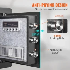 VEVOR Safe, 1.2 Cubic Feet Home Safe, Steel Security Safe With Digital Keypad And 2 Keys, Cabinet Safe, Protect Cash, Gold -Vevor GUEST 0ece8b3d 6859 40ce b169 c9307f3079c2